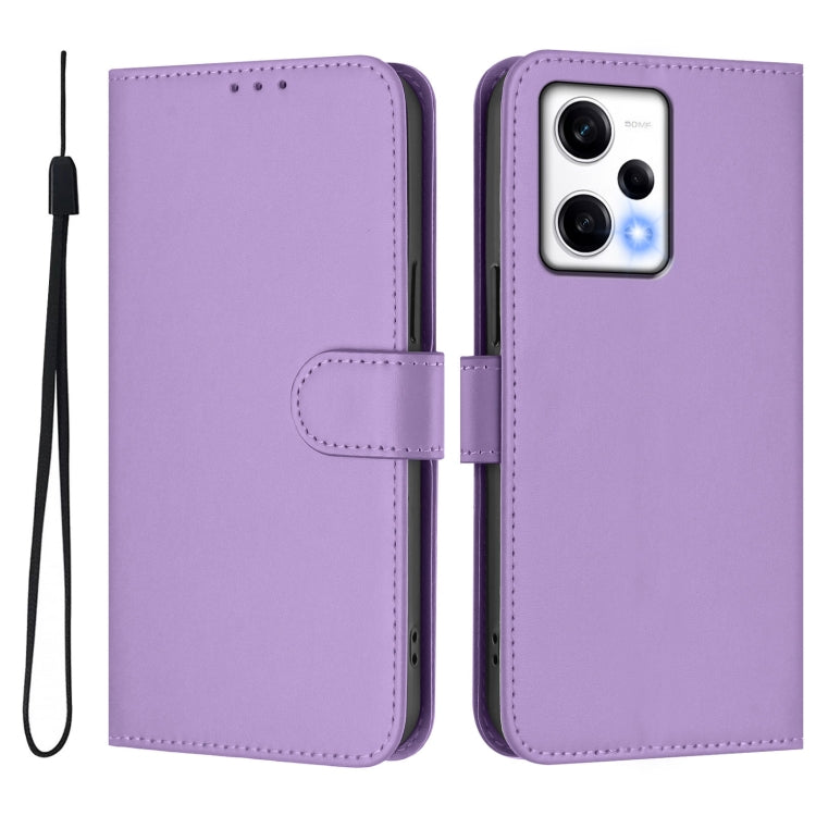 For Redmi Note 12 Pro Speed Skin Feel Solid Color Leather Phone Case with Lanyard