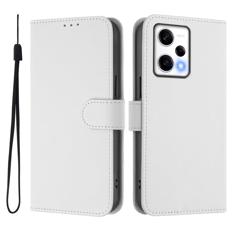 For Redmi Note 12 Pro Speed Skin Feel Solid Color Leather Phone Case with Lanyard