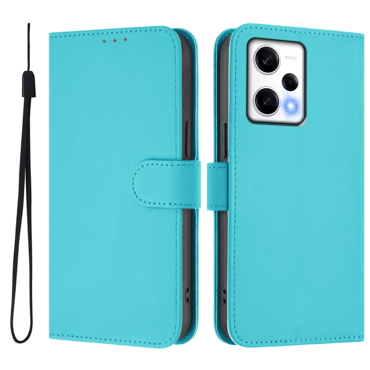 For Redmi Note 12 Pro Speed Skin Feel Solid Color Leather Phone Case with Lanyard