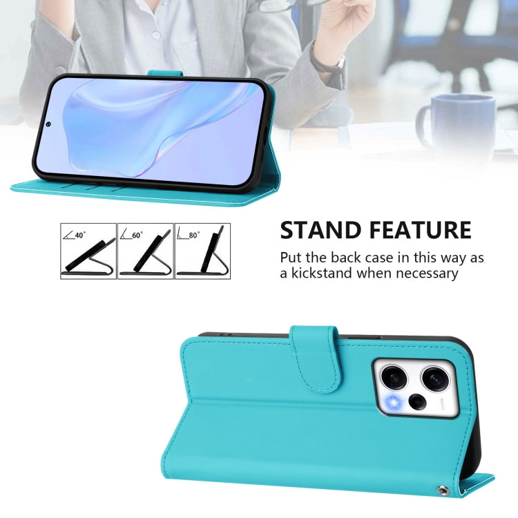 For Redmi Note 12 Explorer Skin Feel Solid Color Leather Phone Case with Lanyard