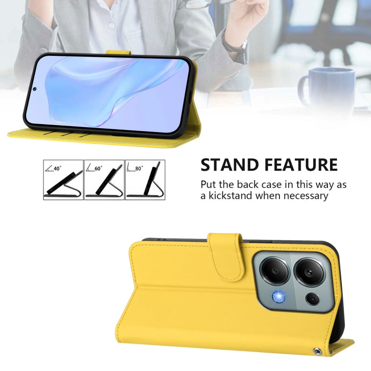 For Redmi Note 13 Pro 4G Global Skin Feel Solid Color Leather Phone Case with Lanyard