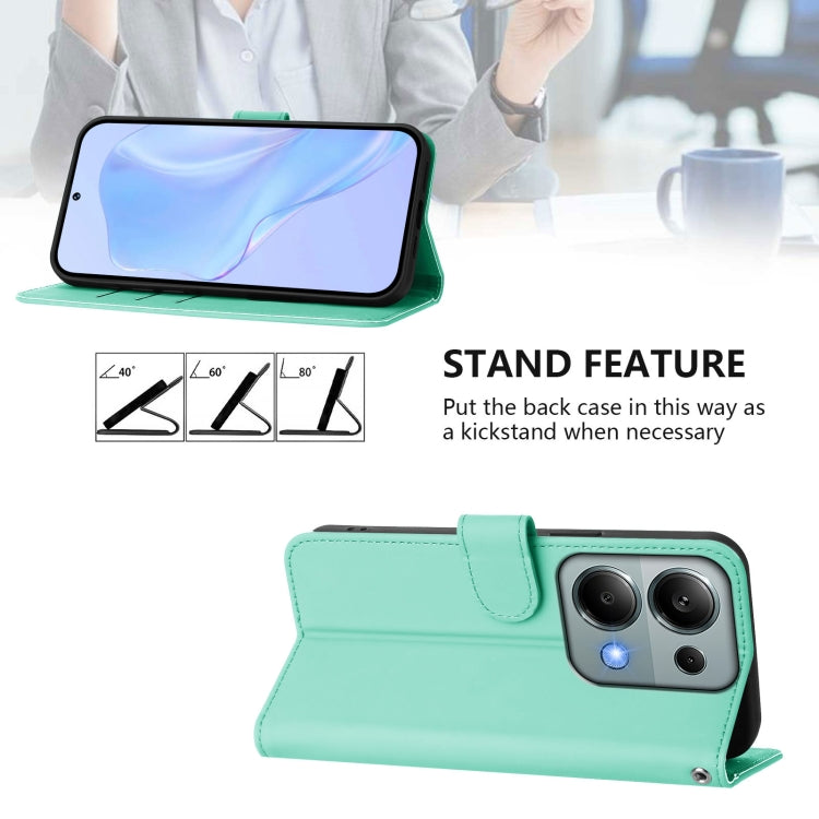 For Redmi Note 13 Pro 4G Global Skin Feel Solid Color Leather Phone Case with Lanyard
