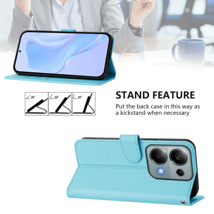 For Redmi Note 13 Pro 4G Global Skin Feel Solid Color Leather Phone Case with Lanyard