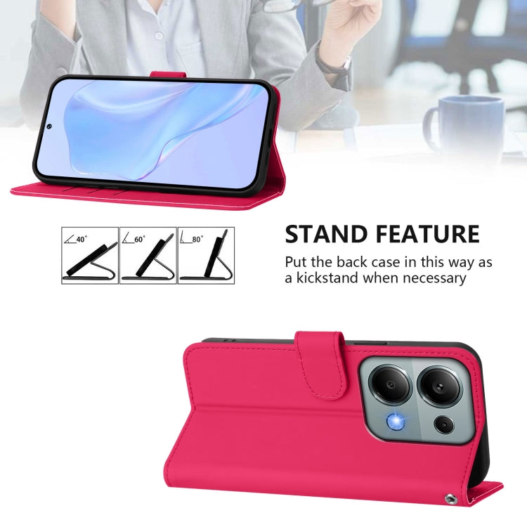 For Redmi Note 13 Pro 4G Global Skin Feel Solid Color Leather Phone Case with Lanyard