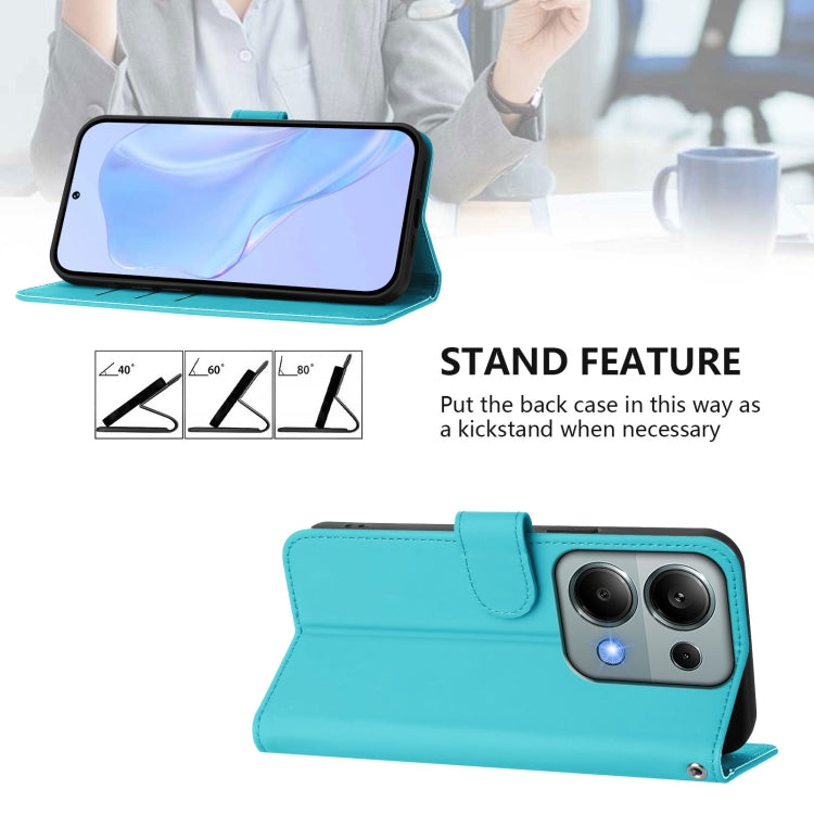 For Redmi Note 13 Pro 4G Global Skin Feel Solid Color Leather Phone Case with Lanyard