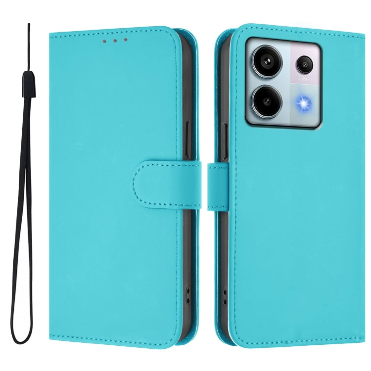 For Redmi Note 13 Pro 5G Global Skin Feel Solid Color Leather Phone Case with Lanyard