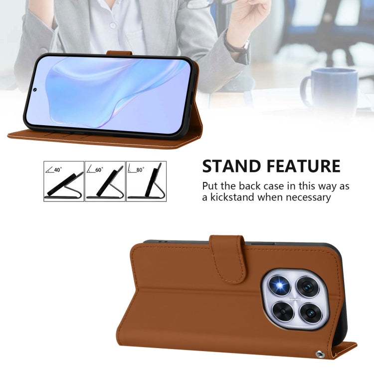 For Redmi Note 14 Pro 5G / 14 Pro+ 5G Skin Feel Solid Color Leather Phone Case with Lanyard