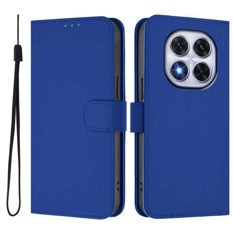 For Redmi Note 14 Pro 5G / 14 Pro+ 5G Skin Feel Solid Color Leather Phone Case with Lanyard