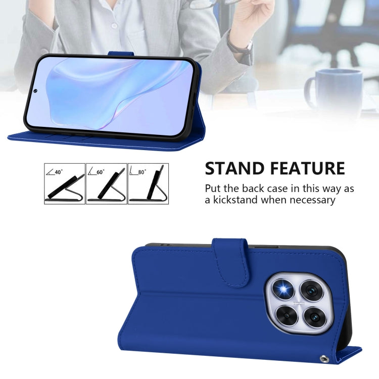 For Redmi Note 14 Pro 5G / 14 Pro+ 5G Skin Feel Solid Color Leather Phone Case with Lanyard