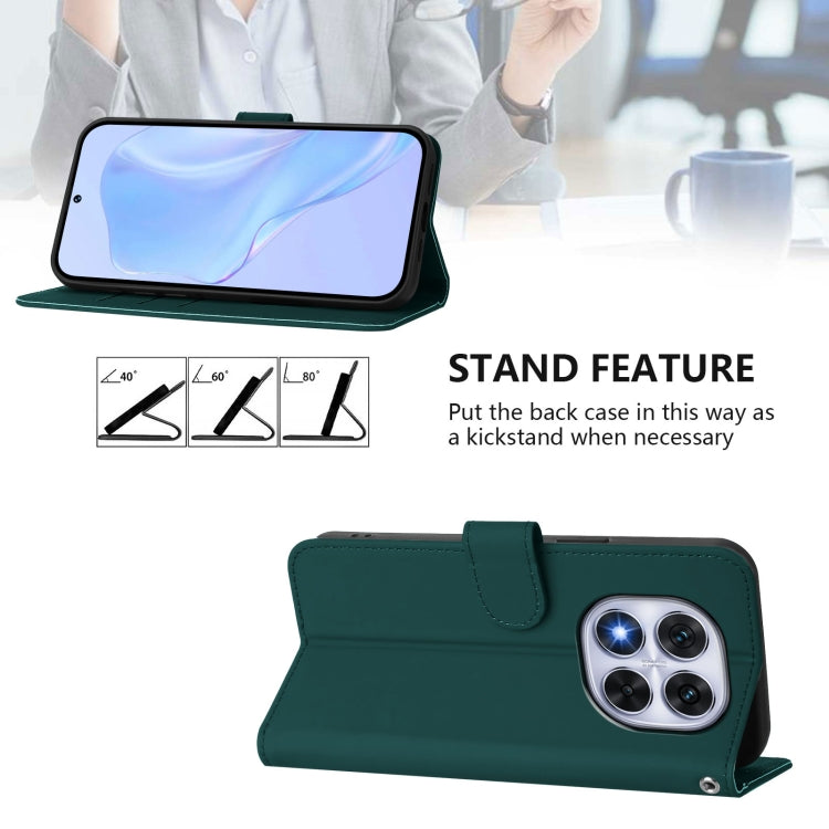 For Redmi Note 14 Pro 5G / 14 Pro+ 5G Skin Feel Solid Color Leather Phone Case with Lanyard