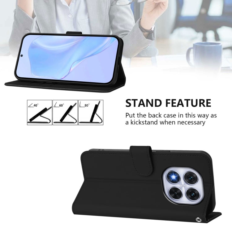 For Redmi Note 14 Pro 5G / 14 Pro+ 5G Skin Feel Solid Color Leather Phone Case with Lanyard