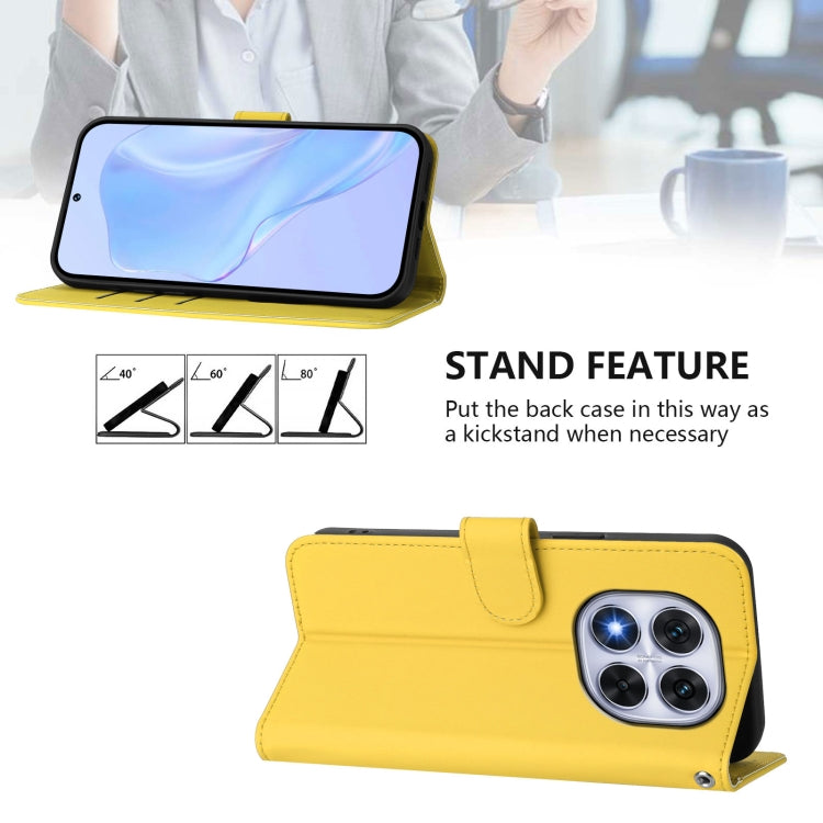 For Redmi Note 14 Pro 5G / 14 Pro+ 5G Skin Feel Solid Color Leather Phone Case with Lanyard