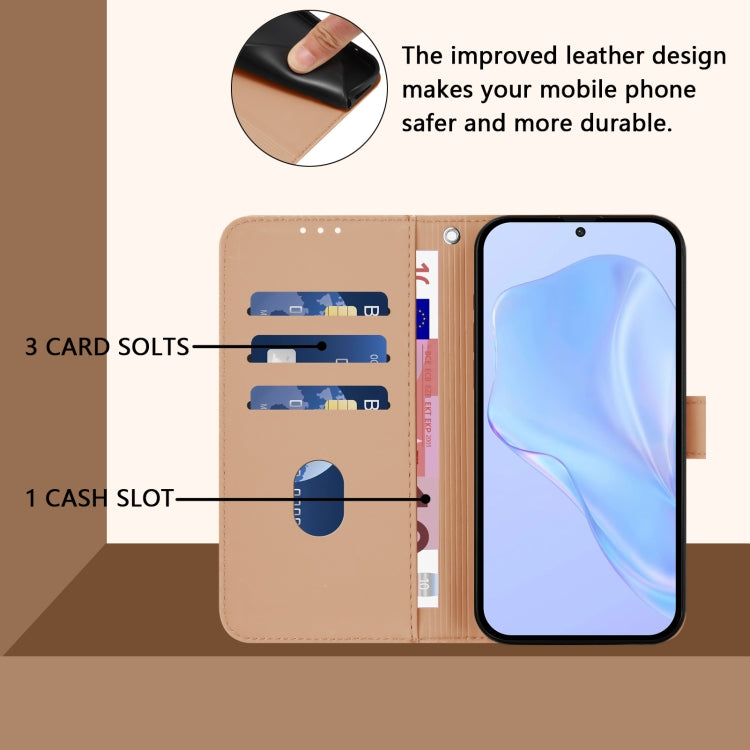 For Redmi K80 / K80 Pro Skin Feel Solid Color Leather Phone Case with Lanyard