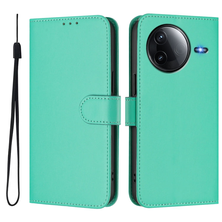 For Redmi K80 / K80 Pro Skin Feel Solid Color Leather Phone Case with Lanyard