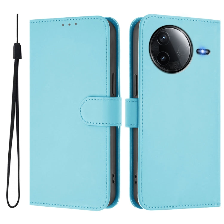 For Redmi K80 / K80 Pro Skin Feel Solid Color Leather Phone Case with Lanyard