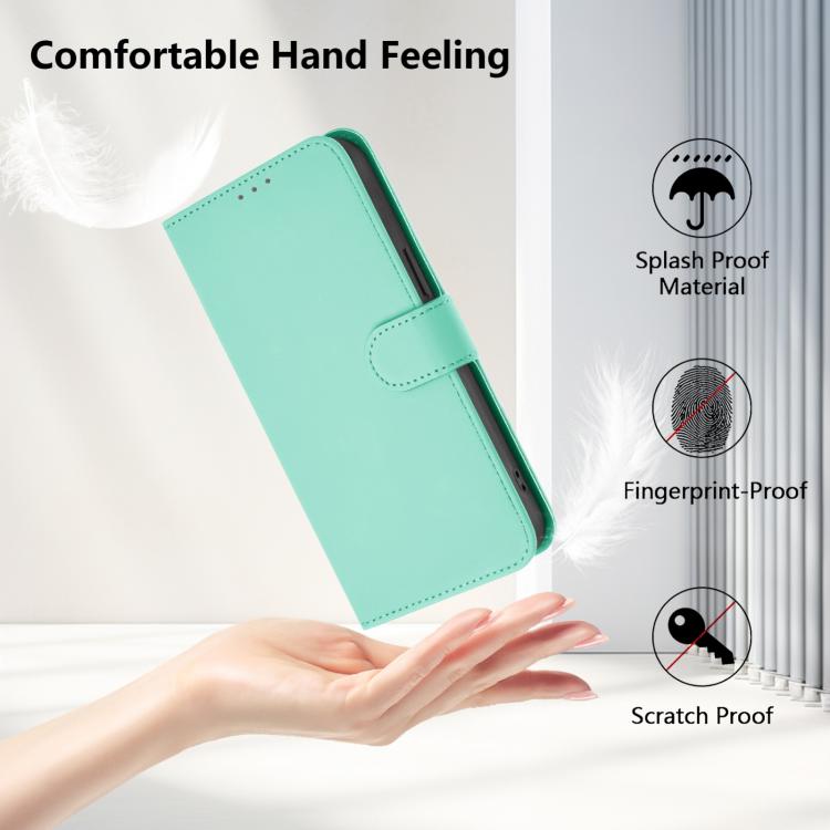 For Redmi Note 14 5G Global Skin Feel Solid Color Leather Phone Case with Lanyard