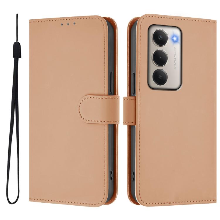 For Redmi 15 5G Global / 15 4G SEA 169.5mm Skin Feel Solid Color Leather Phone Case with Lanyard