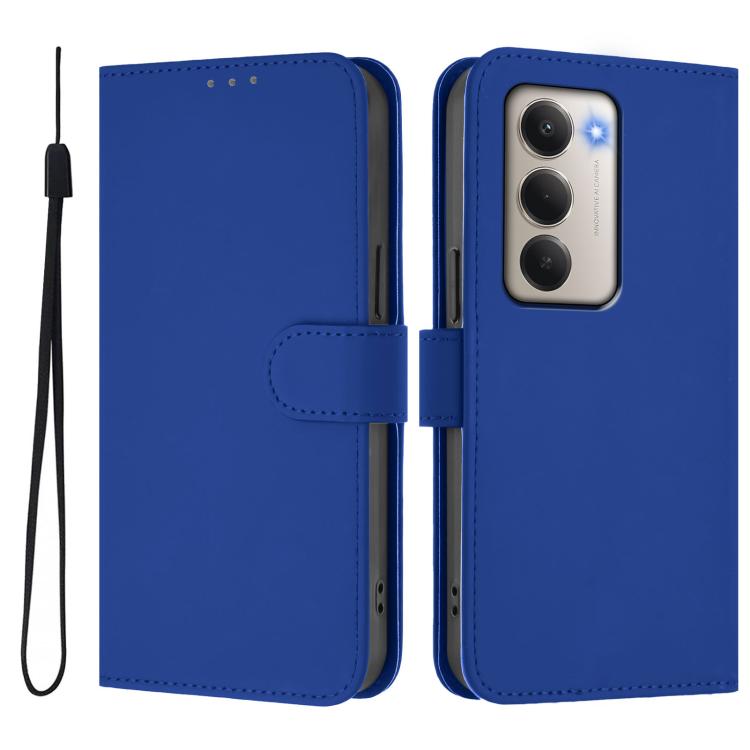 For Redmi 15 5G Global / 15 4G SEA 169.5mm Skin Feel Solid Color Leather Phone Case with Lanyard