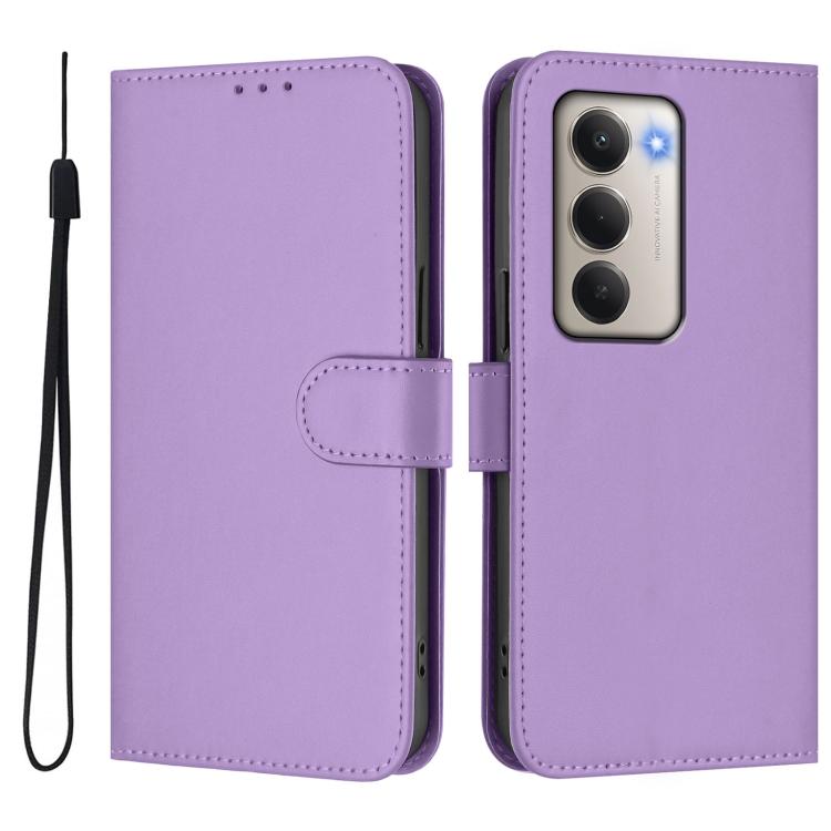 For Redmi 15 5G Global / 15 4G SEA 169.5mm Skin Feel Solid Color Leather Phone Case with Lanyard