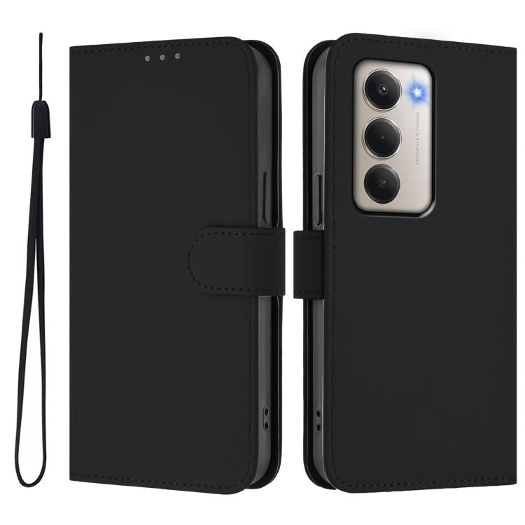 For Redmi 15 5G Global / 15 4G SEA 169.5mm Skin Feel Solid Color Leather Phone Case with Lanyard