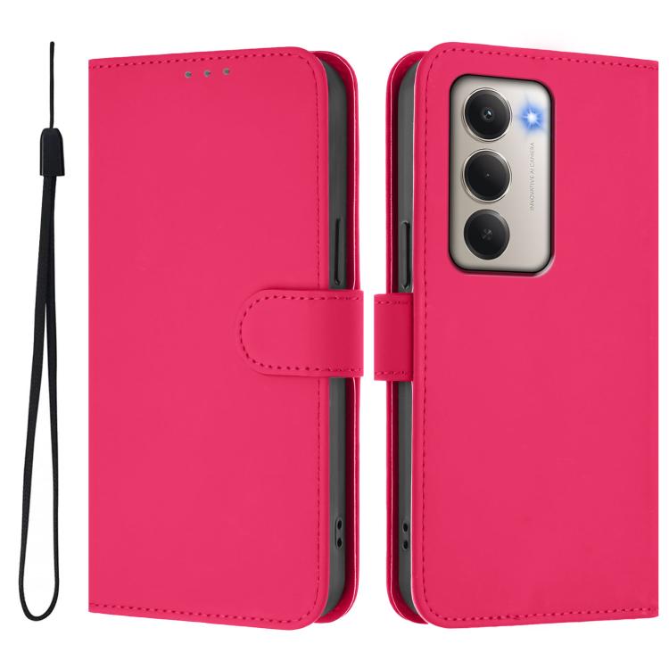For Redmi 15 5G Global / 15 4G SEA 169.5mm Skin Feel Solid Color Leather Phone Case with Lanyard