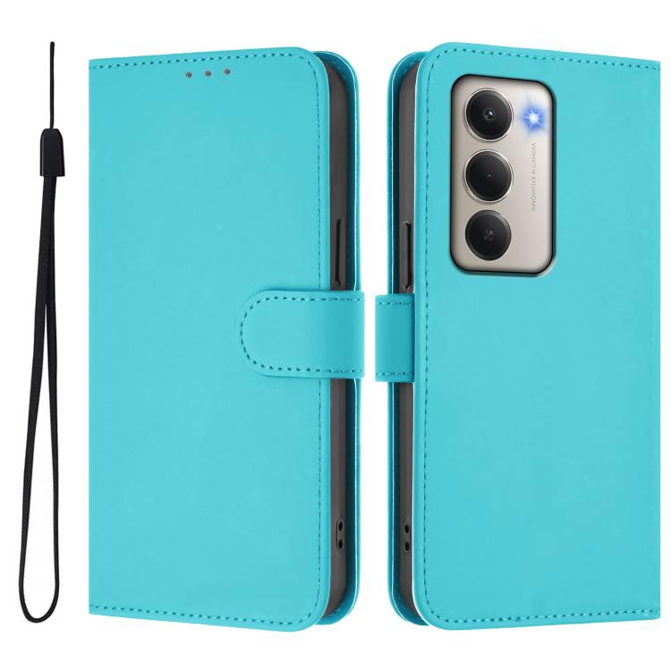 For Redmi 15 5G Global / 15 4G SEA 169.5mm Skin Feel Solid Color Leather Phone Case with Lanyard