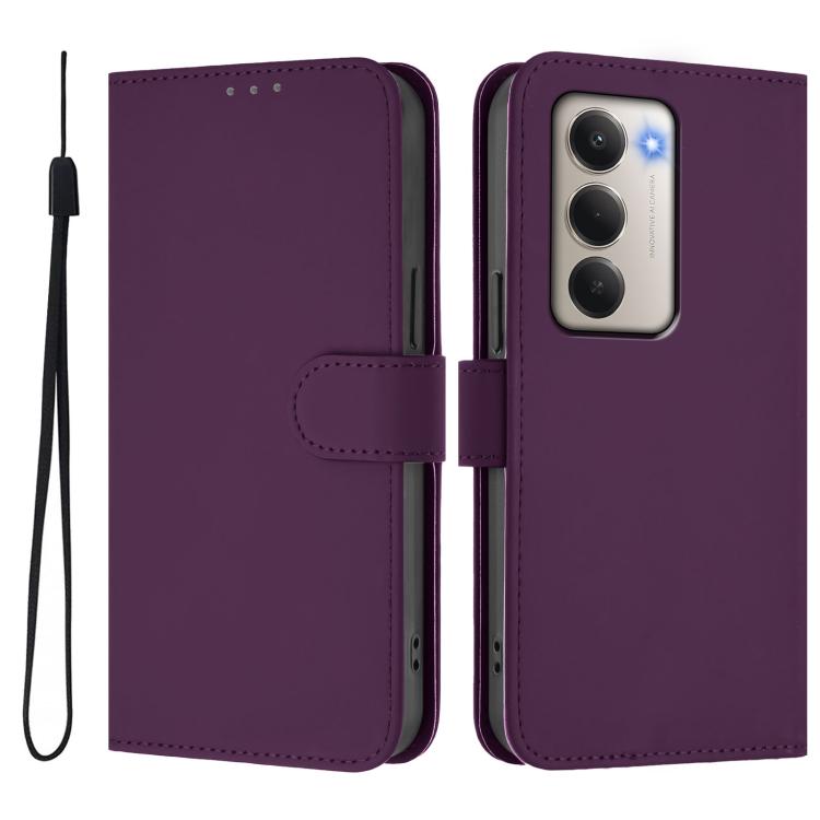 For Redmi 15 5G Global / 15 4G SEA 169.5mm Skin Feel Solid Color Leather Phone Case with Lanyard