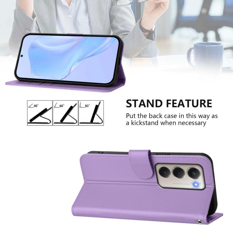 For Redmi 15 5G / 4G EU 171mm Skin Feel Solid Color Leather Phone Case with Lanyard