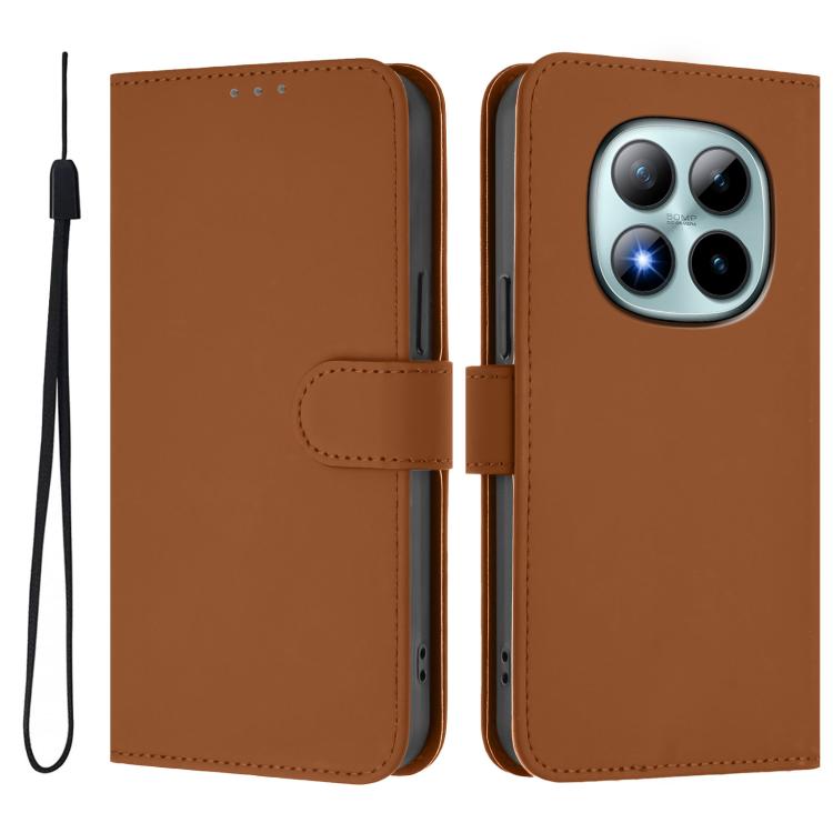 For Redmi Note 15 Pro+ 5G Global 163.3mm Skin Feel Solid Color Leather Phone Case with Lanyard