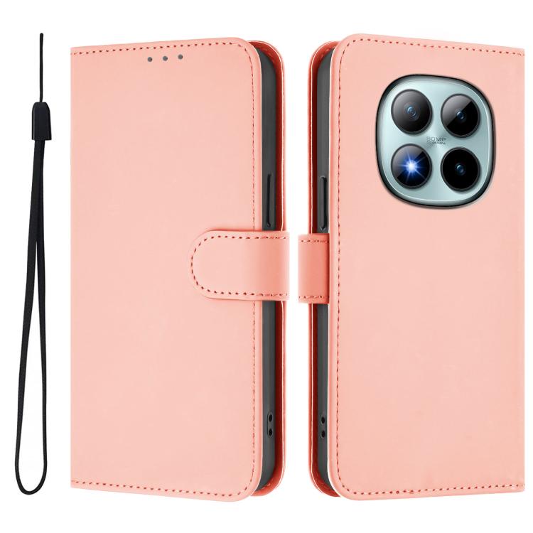For Redmi Note 15 Pro+ 5G Global 163.3mm Skin Feel Solid Color Leather Phone Case with Lanyard