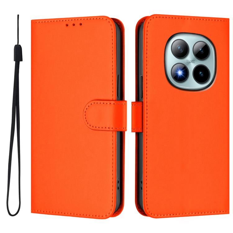 For Redmi Note 15 Pro+ 5G Global 163.3mm Skin Feel Solid Color Leather Phone Case with Lanyard