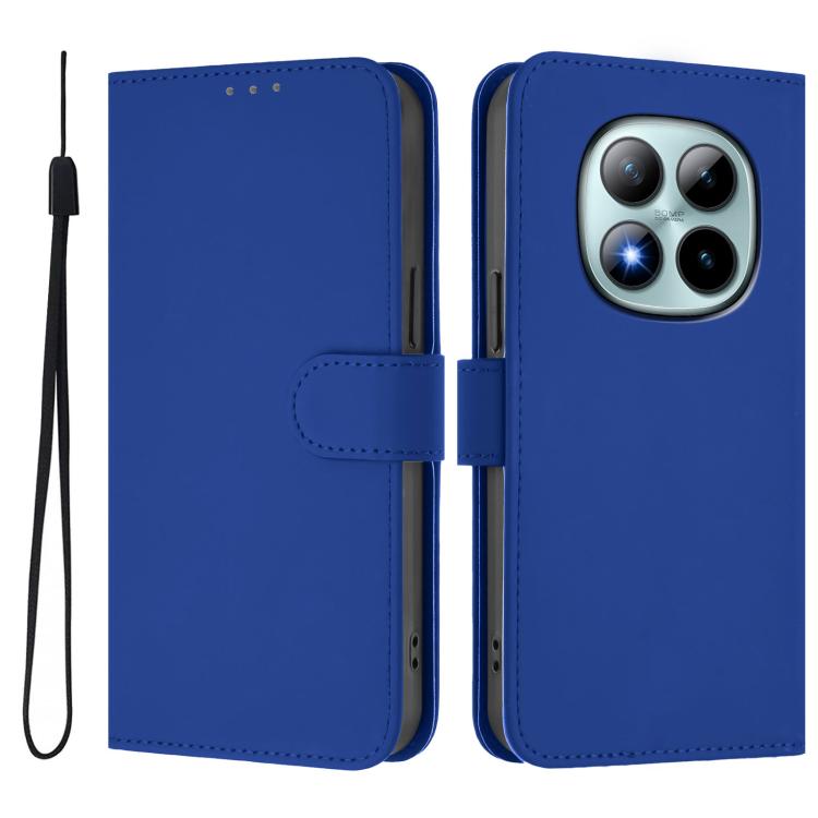 For Redmi Note 15 Pro+ 5G Global 163.3mm Skin Feel Solid Color Leather Phone Case with Lanyard