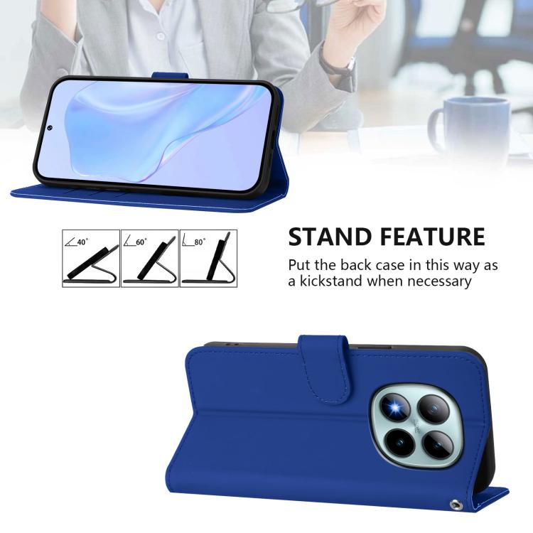 For Redmi Note 15 Pro+ 5G Global 163.3mm Skin Feel Solid Color Leather Phone Case with Lanyard
