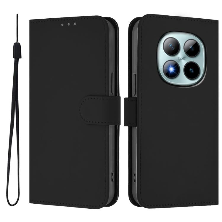 For Redmi Note 15 Pro+ 5G Global 163.3mm Skin Feel Solid Color Leather Phone Case with Lanyard