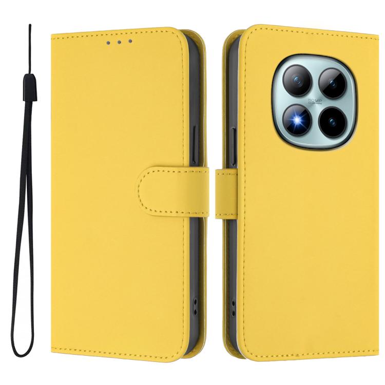 For Redmi Note 15 Pro+ 5G Global 163.3mm Skin Feel Solid Color Leather Phone Case with Lanyard