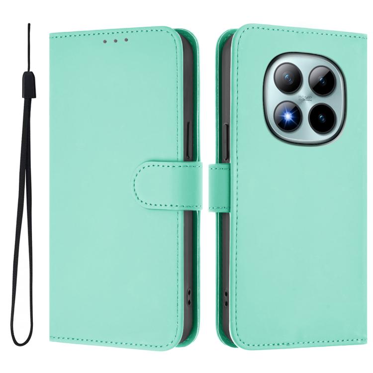 For Redmi Note 15 Pro+ 5G Global 163.3mm Skin Feel Solid Color Leather Phone Case with Lanyard