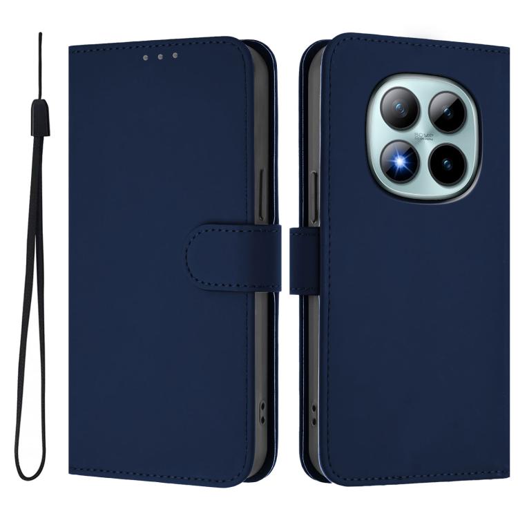 For Redmi Note 15 Pro+ 5G Global 163.3mm Skin Feel Solid Color Leather Phone Case with Lanyard