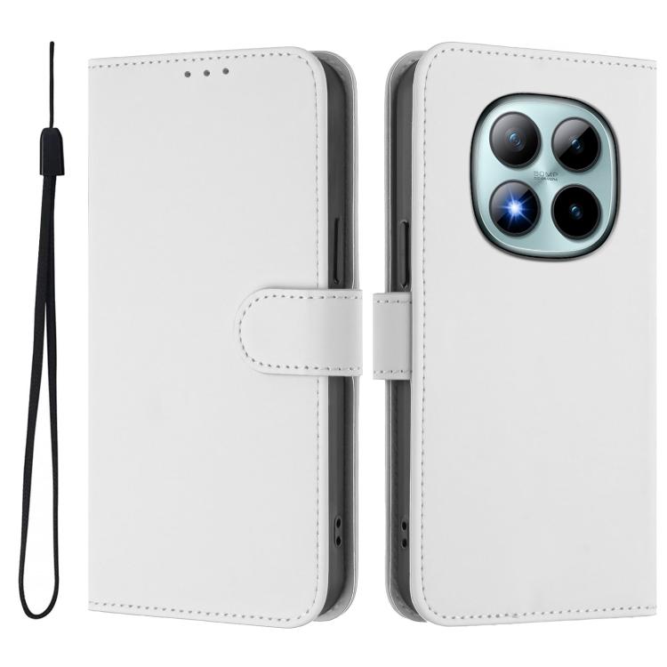 For Redmi Note 15 Pro+ 5G Global 163.3mm Skin Feel Solid Color Leather Phone Case with Lanyard
