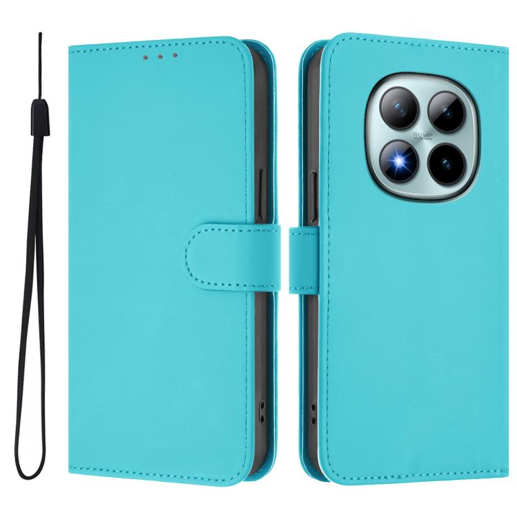 For Redmi Note 15 Pro+ 5G Global 163.3mm Skin Feel Solid Color Leather Phone Case with Lanyard