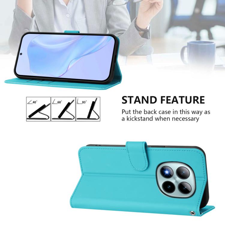 For Redmi Note 15 Pro+ 5G Global 163.3mm Skin Feel Solid Color Leather Phone Case with Lanyard
