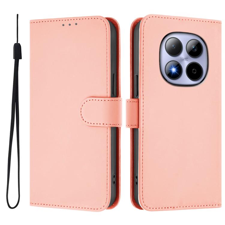For Redmi Note 15 Pro 5G Global 163.6mm Skin Feel Solid Color Leather Phone Case with Lanyard