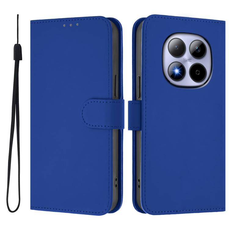For Redmi Note 15 Pro 5G Global 163.6mm Skin Feel Solid Color Leather Phone Case with Lanyard