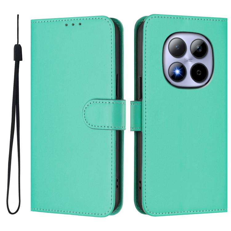For Redmi Note 15 Pro 5G Global 163.6mm Skin Feel Solid Color Leather Phone Case with Lanyard