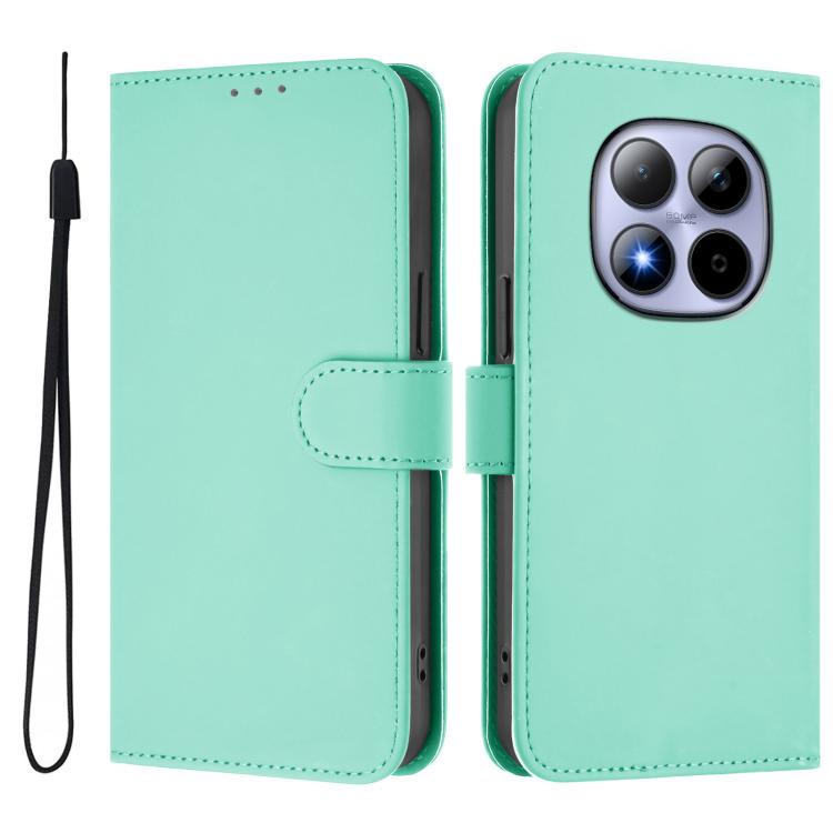 For Redmi Note 15 Pro 5G Global 163.6mm Skin Feel Solid Color Leather Phone Case with Lanyard