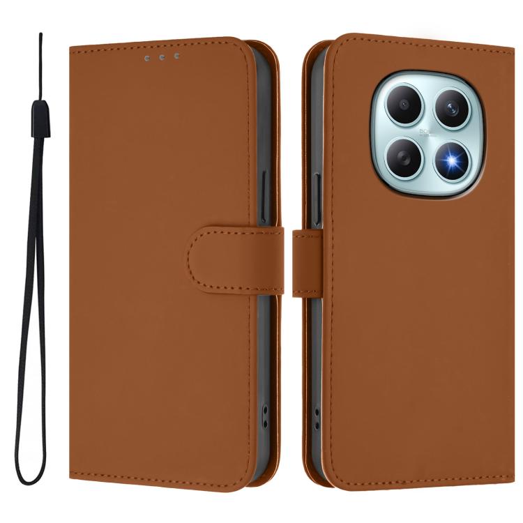For Redmi Note 15 4G / 5G Global 164mm Skin Feel Solid Color Leather Phone Case with Lanyard