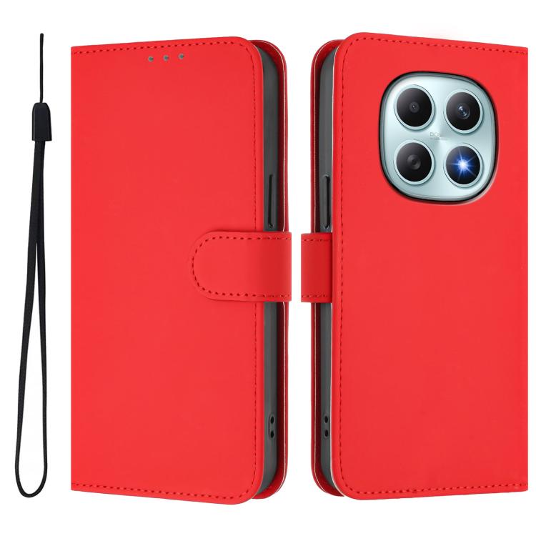 For Redmi Note 15 4G / 5G Global 164mm Skin Feel Solid Color Leather Phone Case with Lanyard