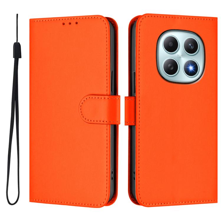 For Redmi Note 15 4G / 5G Global 164mm Skin Feel Solid Color Leather Phone Case with Lanyard
