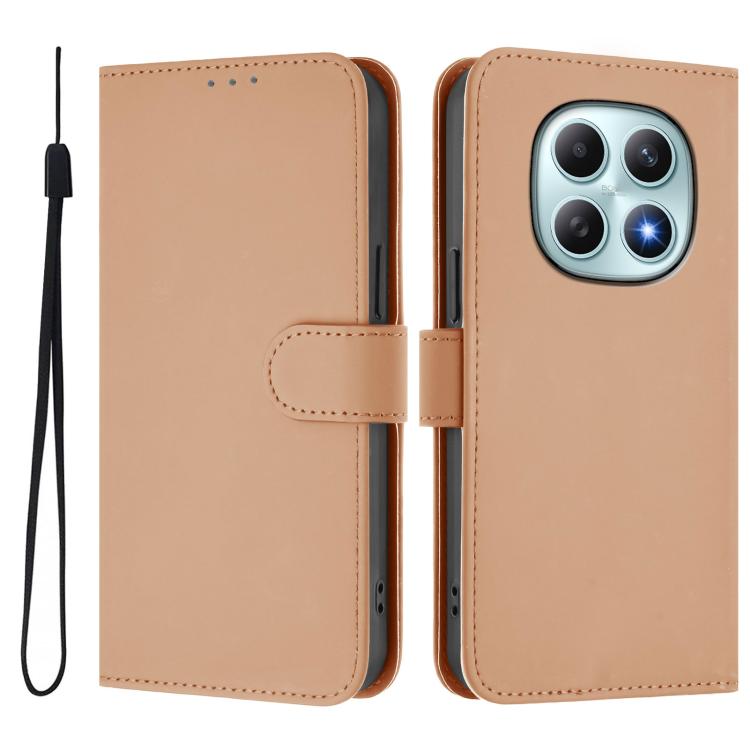 For Redmi Note 15 4G / 5G Global 164mm Skin Feel Solid Color Leather Phone Case with Lanyard