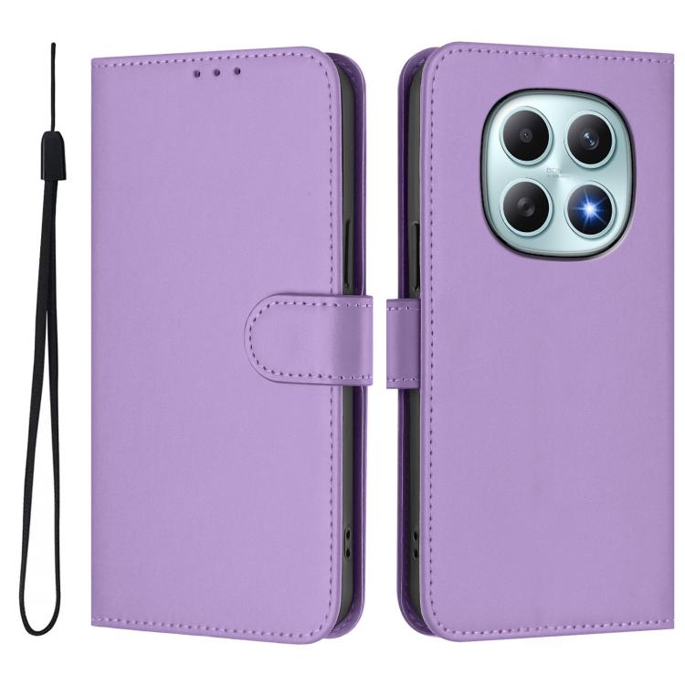 For Redmi Note 15 4G / 5G Global 164mm Skin Feel Solid Color Leather Phone Case with Lanyard