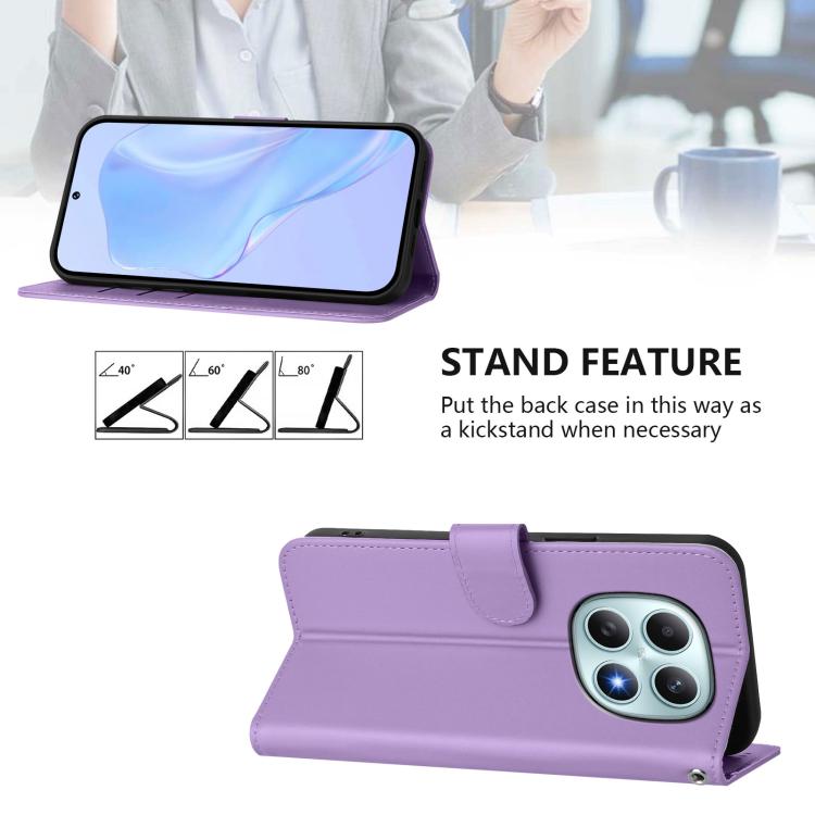For Redmi Note 15 4G / 5G Global 164mm Skin Feel Solid Color Leather Phone Case with Lanyard